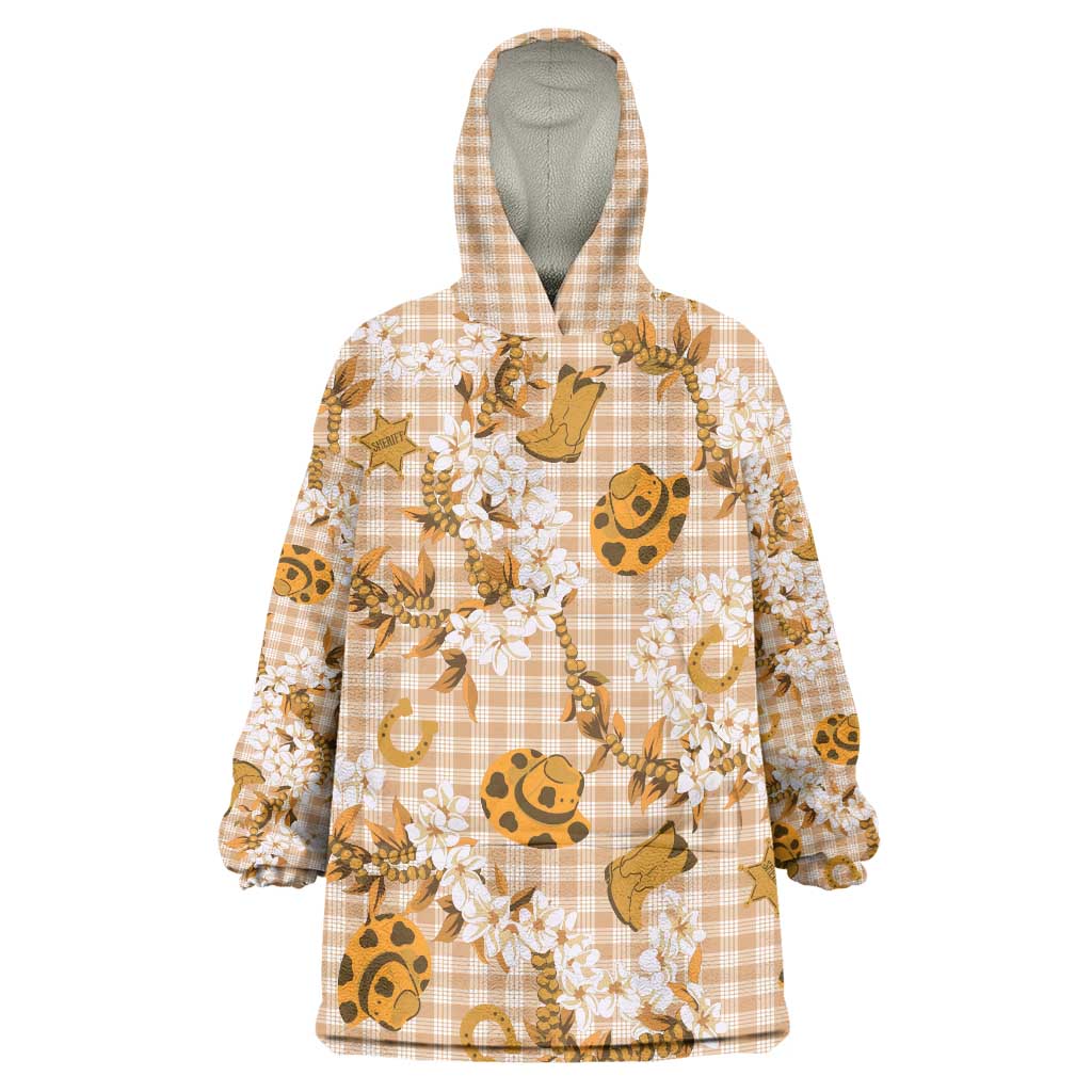 Mokihana Maile Ilima Leis Paniolo Palaka Wearable Blanket Hoodie Hawaiian Kula Spirit - Polynesian Pride