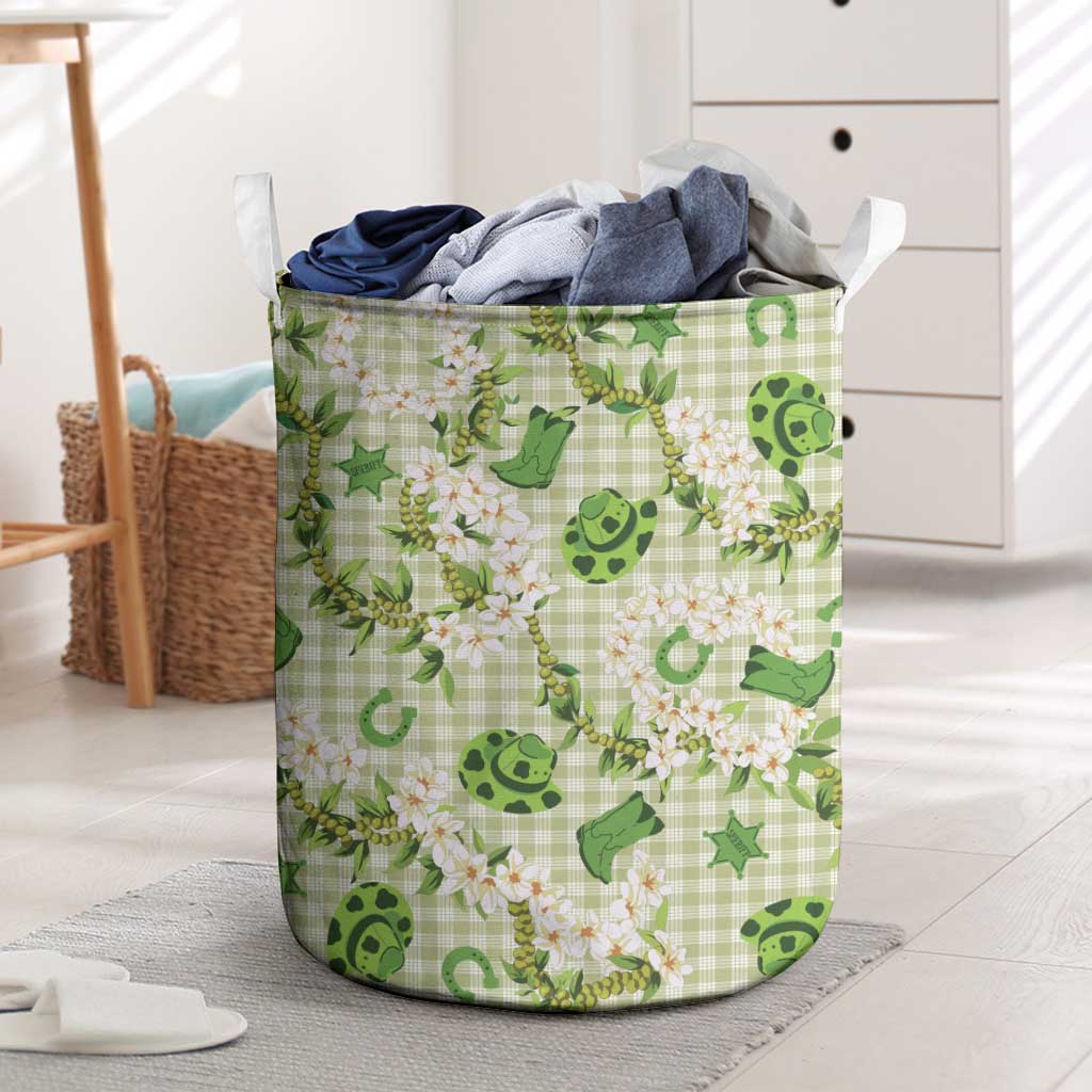 Mokihana Maile Ilima Leis Paniolo Palaka Laundry Basket Hawaiian Omaomo Ala Spirit - Polynesian Pride