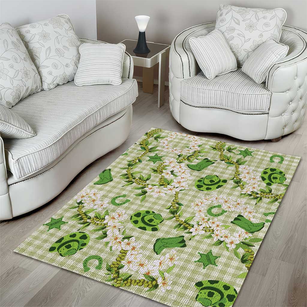 Mokihana Maile Ilima Leis Paniolo Palaka Area Rug Hawaiian Omaomo Ala Spirit - Polynesian Pride