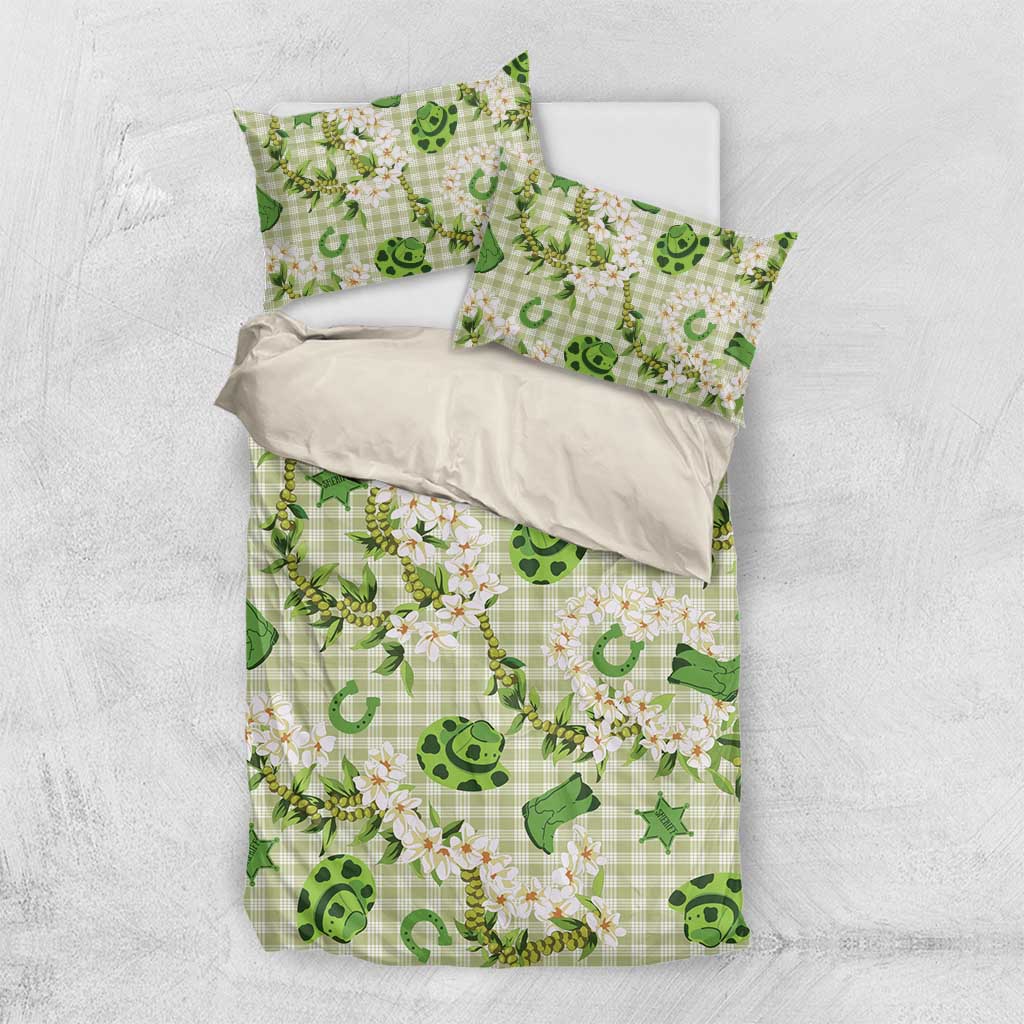 Mokihana Maile Ilima Leis Paniolo Palaka Bedding Set Hawaiian Omaomo Ala Spirit - Polynesian Pride