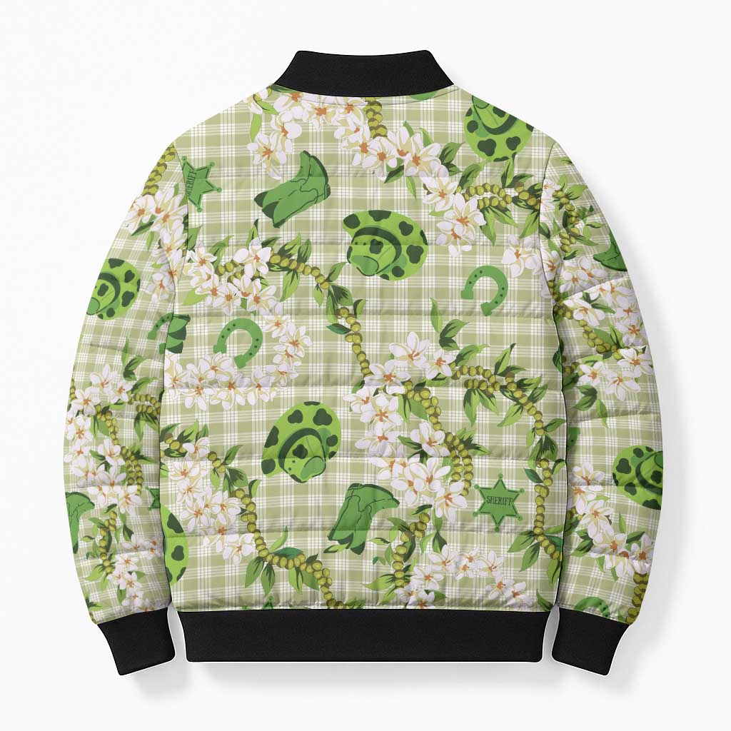 Mokihana Maile Ilima Leis Paniolo Palaka Bomber Puffer Jacket Hawaiian Omaomo Ala Spirit - Polynesian Pride