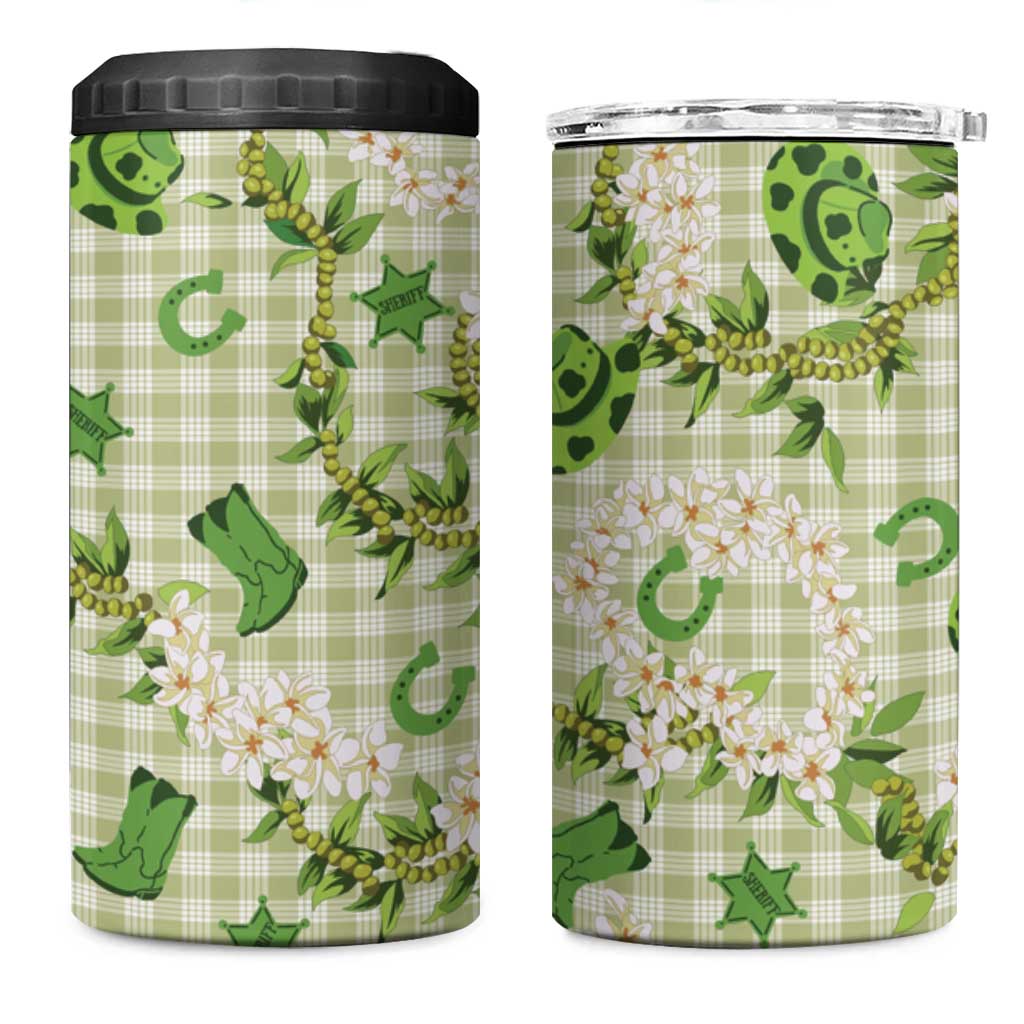 Mokihana Maile Ilima Leis Paniolo Palaka 4 in 1 Can Cooler Tumbler Hawaiian Omaomo Ala Spirit - Polynesian Pride