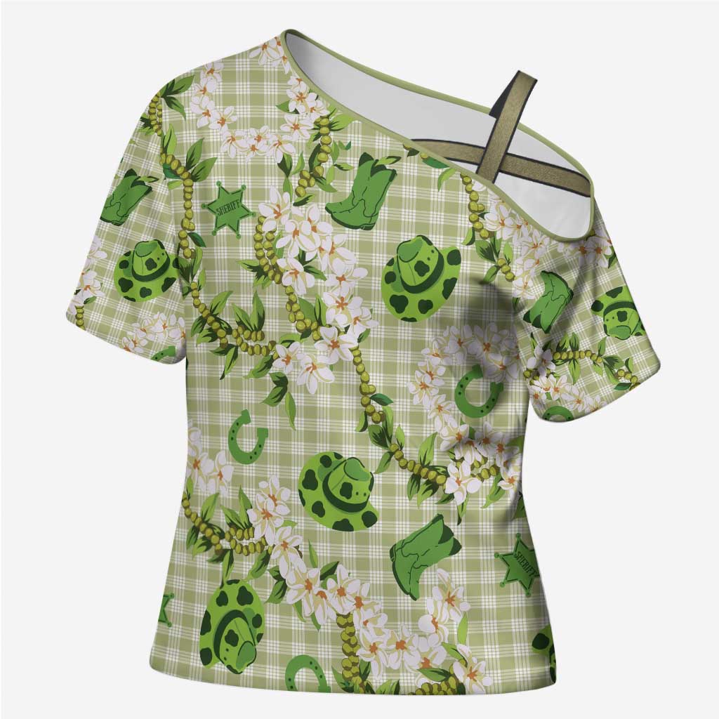 Mokihana Maile Ilima Leis Paniolo Palaka Cross Shoulder Shirt Hawaiian Omaomo Ala Spirit - Polynesian Pride