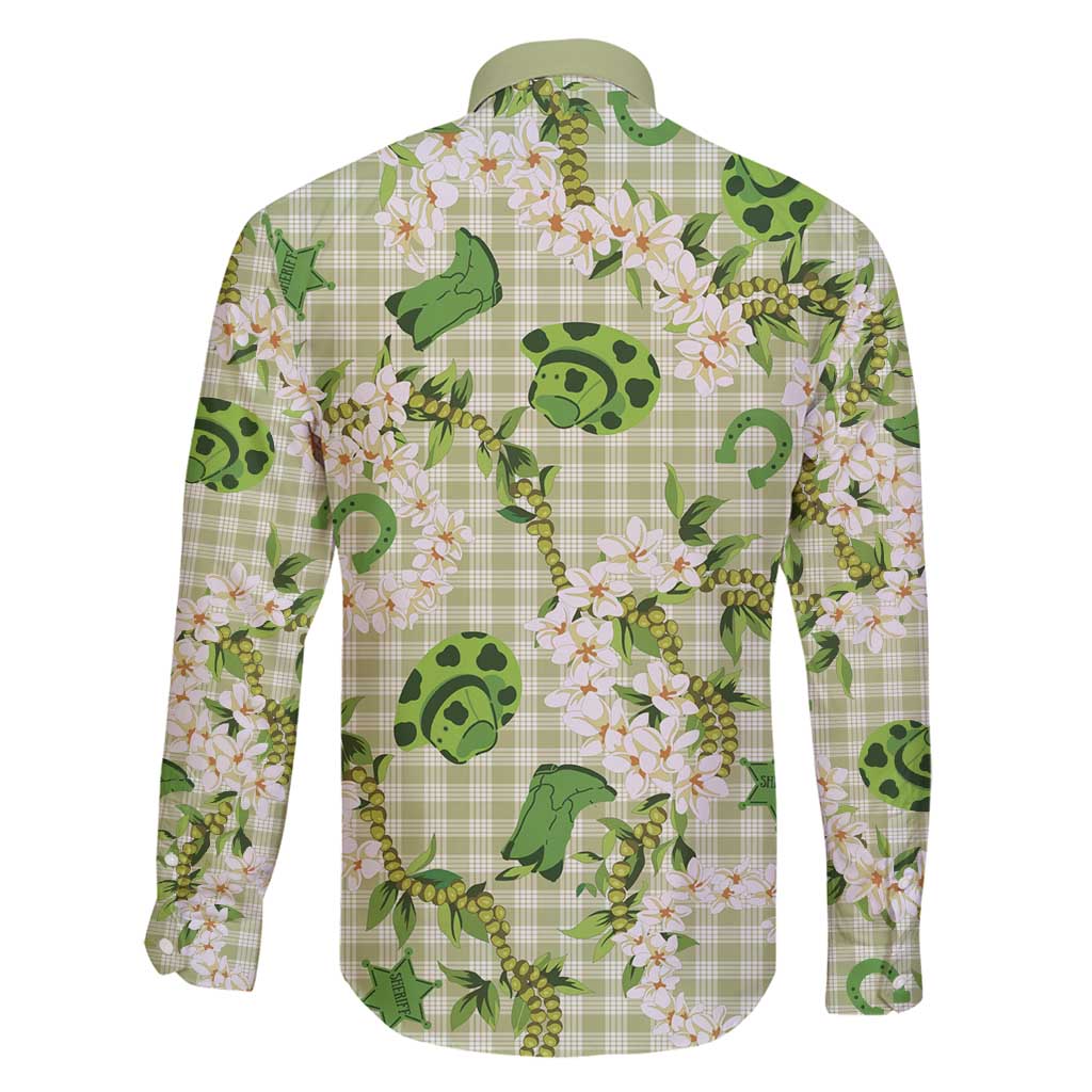 Mokihana Maile Ilima Leis Paniolo Palaka Family Matching Off Shoulder Short Dress and Hawaiian Shirt Hawaiian Omaomo Ala Spirit - Polynesian Pride