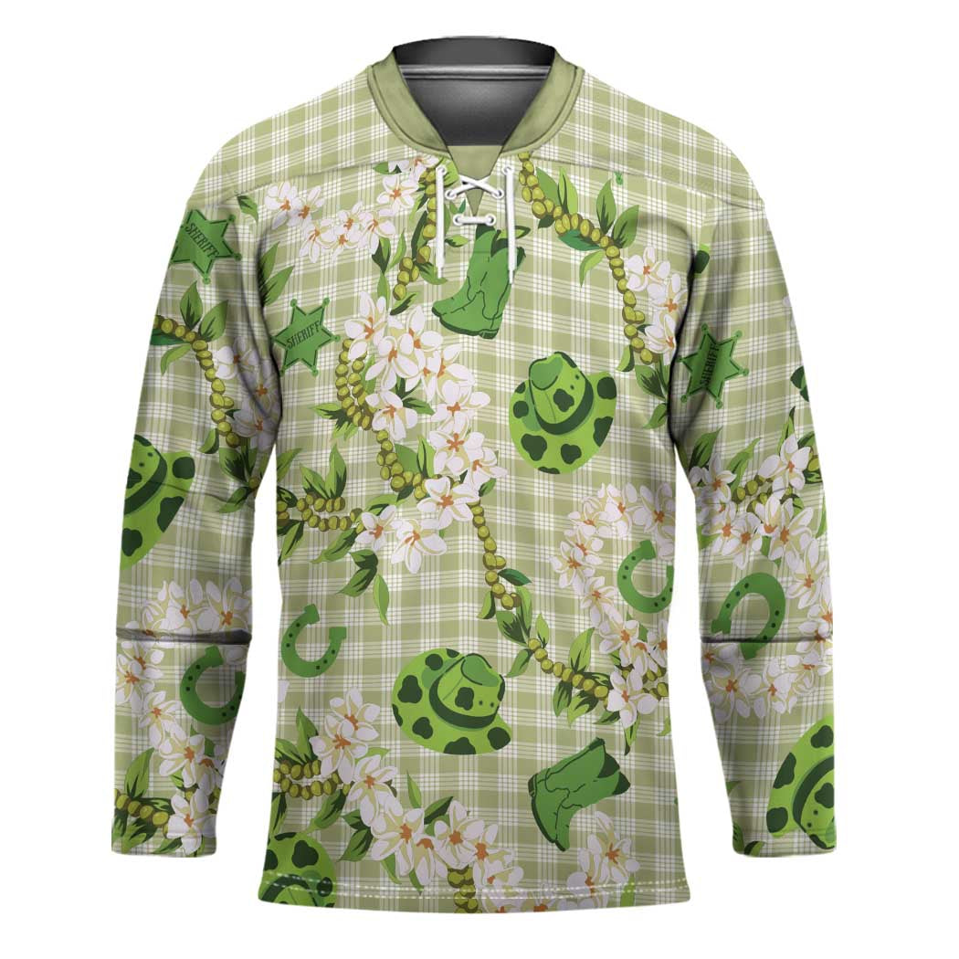 Mokihana Maile Ilima Leis Paniolo Palaka Hockey Jersey Hawaiian Omaomo Ala Spirit - Polynesian Pride