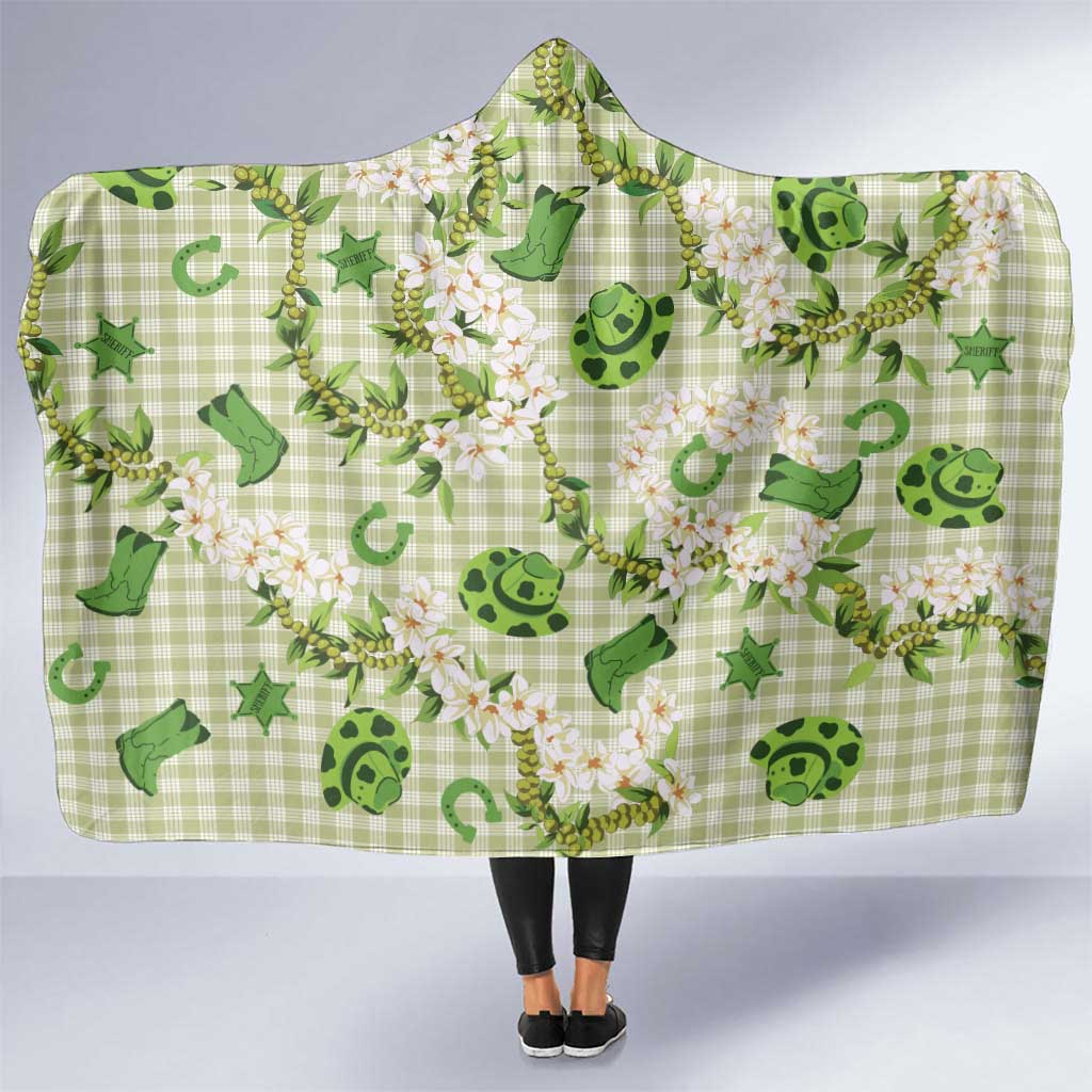 Mokihana Maile Ilima Leis Paniolo Palaka Hooded Blanket Hawaiian Omaomo Ala Spirit - Polynesian Pride