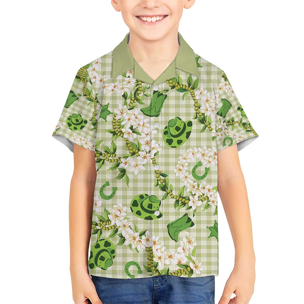 Mokihana Maile Ilima Leis Paniolo Palaka Kid Hawaiian Shirt Hawaiian Omaomo Ala Spirit - Polynesian Pride