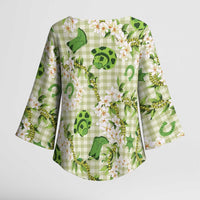 Mokihana Maile Ilima Leis Paniolo Palaka Kimono Sleeve Blouse Hawaiian Omaomo Ala Spirit - Polynesian Pride