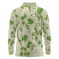 Mokihana Maile Ilima Leis Paniolo Palaka Long Sleeve Polo Shirt Hawaiian Omaomo Ala Spirit - Polynesian Pride