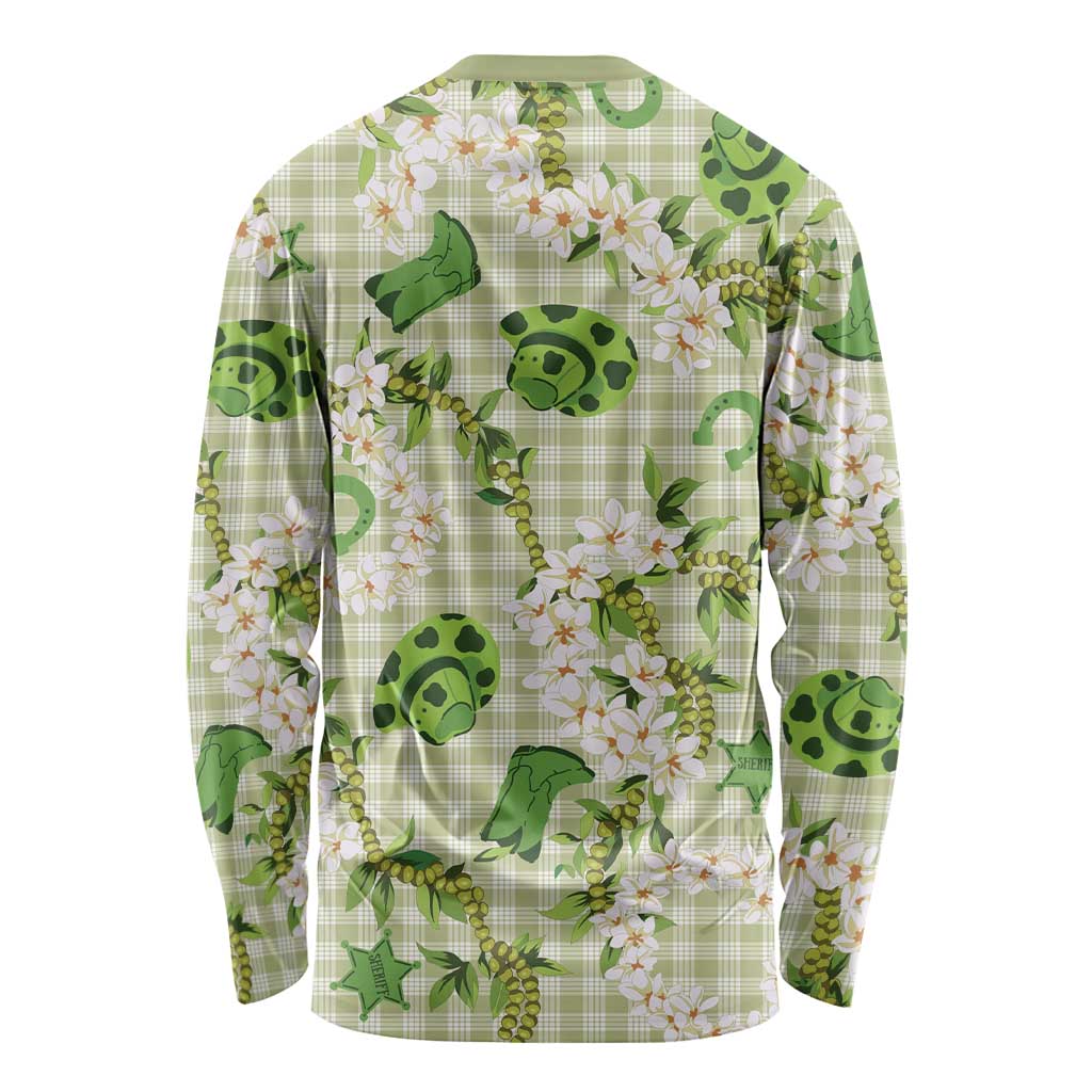 Mokihana Maile Ilima Leis Paniolo Palaka Long Sleeve Shirt Hawaiian Omaomo Ala Spirit - Polynesian Pride