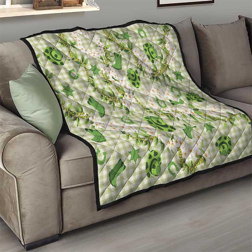 Mokihana Maile Ilima Leis Paniolo Palaka Quilt Hawaiian Omaomo Ala Spirit - Polynesian Pride