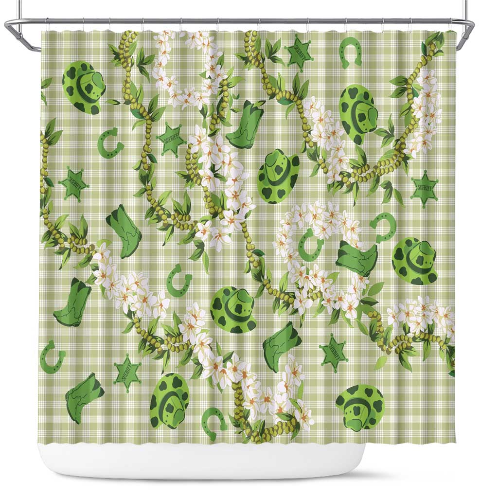 Mokihana Maile Ilima Leis Paniolo Palaka Shower Curtain Hawaiian Omaomo Ala Spirit - Polynesian Pride
