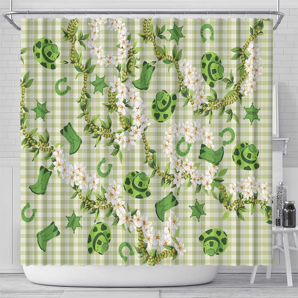 Mokihana Maile Ilima Leis Paniolo Palaka Shower Curtain Hawaiian Omaomo Ala Spirit - Polynesian Pride