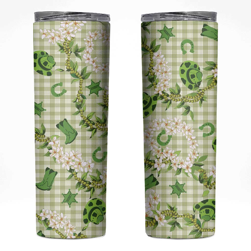 Mokihana Maile Ilima Leis Paniolo Palaka Skinny Tumbler Hawaiian Omaomo Ala Spirit - Polynesian Pride