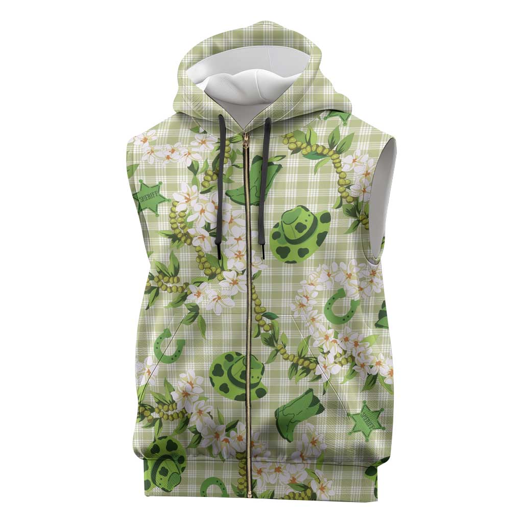 Mokihana Maile Ilima Leis Paniolo Palaka Sleeveless Zip Hoodie Hawaiian Omaomo Ala Spirit - Polynesian Pride