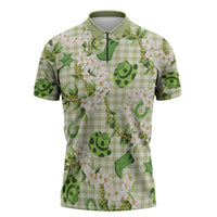 Mokihana Maile Ilima Leis Paniolo Palaka Zipper Polo Shirt Hawaiian Omaomo Ala Spirit - Polynesian Pride