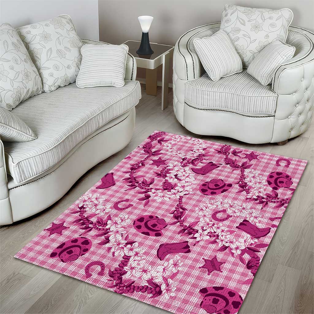 Mokihana Maile Ilima Leis Paniolo Palaka Area Rug Hawaiian Omaomo Ulaula Spirit - Polynesian Pride