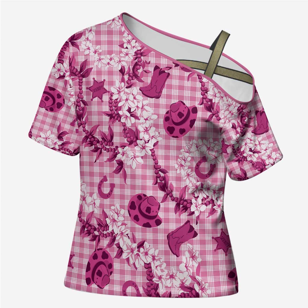 Mokihana Maile Ilima Leis Paniolo Palaka Cross Shoulder Shirt Hawaiian Omaomo Ulaula Spirit - Polynesian Pride