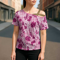 Mokihana Maile Ilima Leis Paniolo Palaka Cross Shoulder Shirt Hawaiian Omaomo Ulaula Spirit - Polynesian Pride