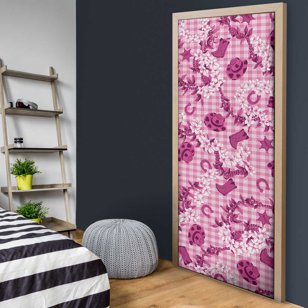 Mokihana Maile Ilima Leis Paniolo Palaka Door Cover Hawaiian Omaomo Ulaula Spirit - Polynesian Pride