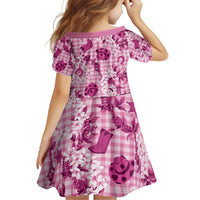 Mokihana Maile Ilima Leis Paniolo Palaka Family Matching Off The Shoulder Long Sleeve Dress and Hawaiian Shirt Hawaiian Omaomo Ulaula Spirit - Polynesian Pride