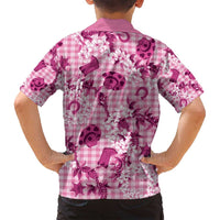 Mokihana Maile Ilima Leis Paniolo Palaka Family Matching Off Shoulder Short Dress and Hawaiian Shirt Hawaiian Omaomo Ulaula Spirit - Polynesian Pride