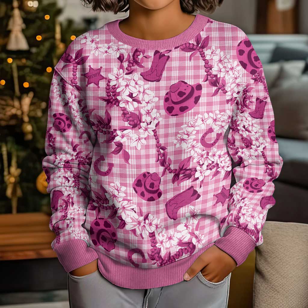 Mokihana Maile Ilima Leis Paniolo Palaka Kid Ugly Christmas Sweater Hawaiian Omaomo Ulaula Spirit - Polynesian Pride