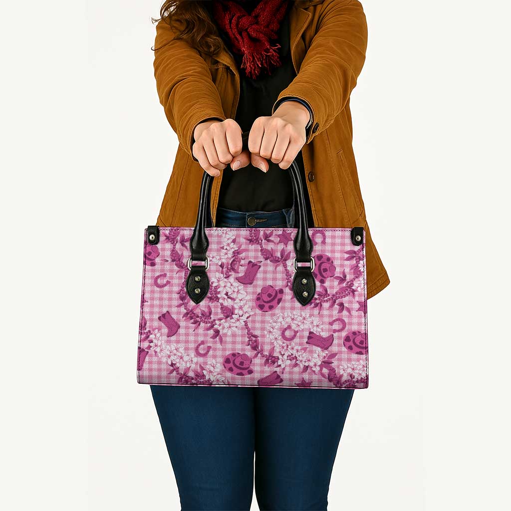 Mokihana Maile Ilima Leis Paniolo Palaka Leather Bag Hawaiian Omaomo Ulaula Spirit - Polynesian Pride