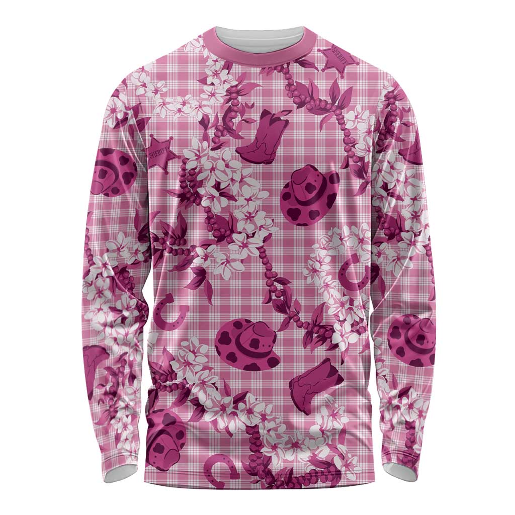 Mokihana Maile Ilima Leis Paniolo Palaka Long Sleeve Shirt Hawaiian Omaomo Ulaula Spirit - Polynesian Pride