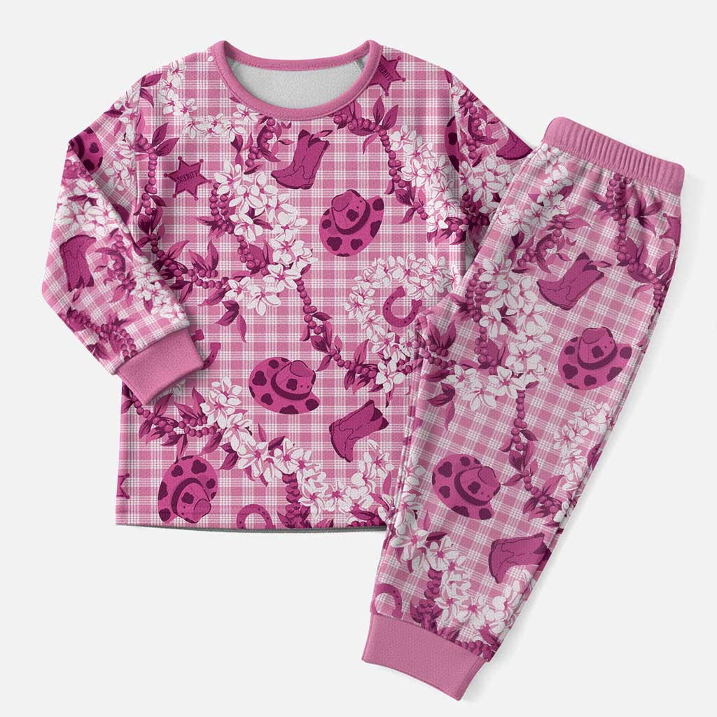 Mokihana Maile Ilima Leis Paniolo Palaka Christmas Pajama Set Hawaiian Omaomo Ulaula Spirit - Polynesian Pride