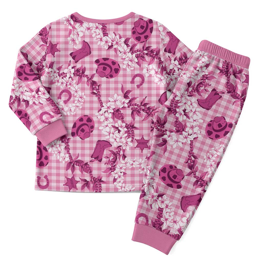 Mokihana Maile Ilima Leis Paniolo Palaka Christmas Pajama Set Hawaiian Omaomo Ulaula Spirit - Polynesian Pride