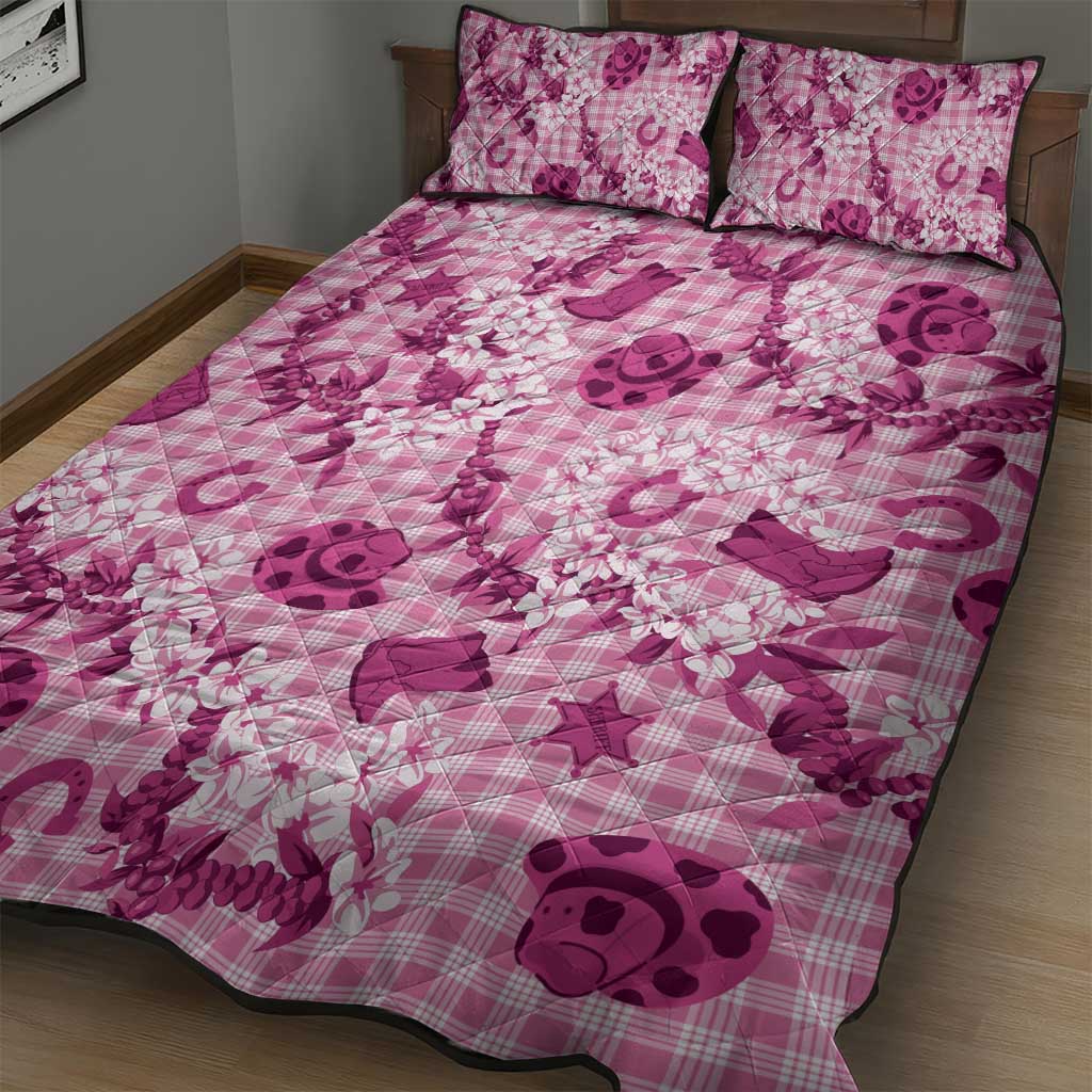 Mokihana Maile Ilima Leis Paniolo Palaka Quilt Bed Set Hawaiian Omaomo Ulaula Spirit - Polynesian Pride