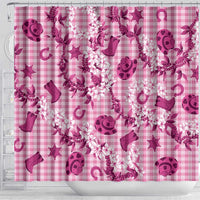 Mokihana Maile Ilima Leis Paniolo Palaka Shower Curtain Hawaiian Omaomo Ulaula Spirit - Polynesian Pride
