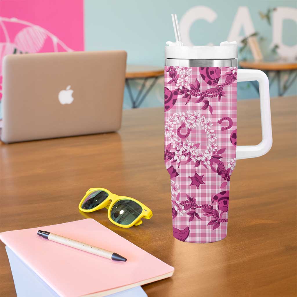Mokihana Maile Ilima Leis Paniolo Palaka Tumbler With Handle Hawaiian Omaomo Ulaula Spirit - Polynesian Pride