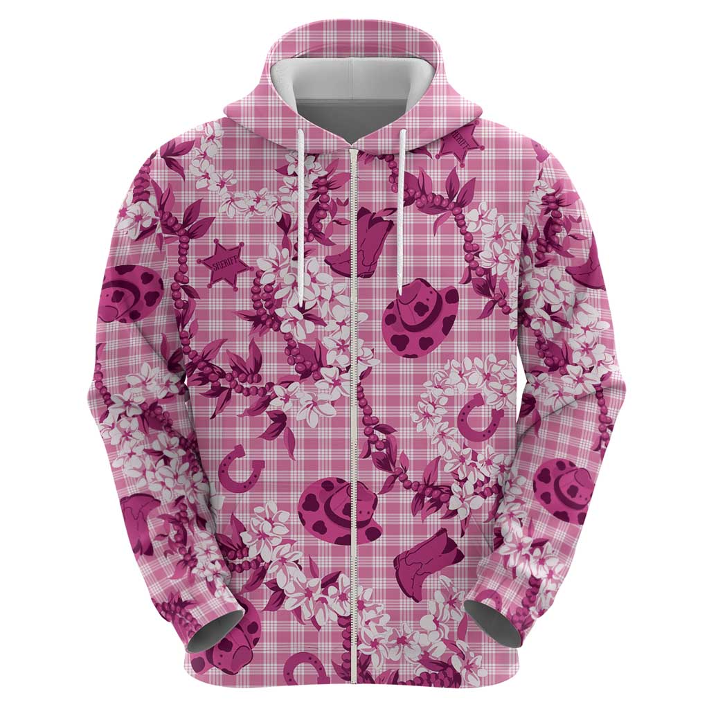 Mokihana Maile Ilima Leis Paniolo Palaka Zip Hoodie Hawaiian Omaomo Ulaula Spirit - Polynesian Pride