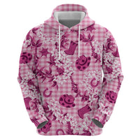 Mokihana Maile Ilima Leis Paniolo Palaka Zip Hoodie Hawaiian Omaomo Ulaula Spirit - Polynesian Pride