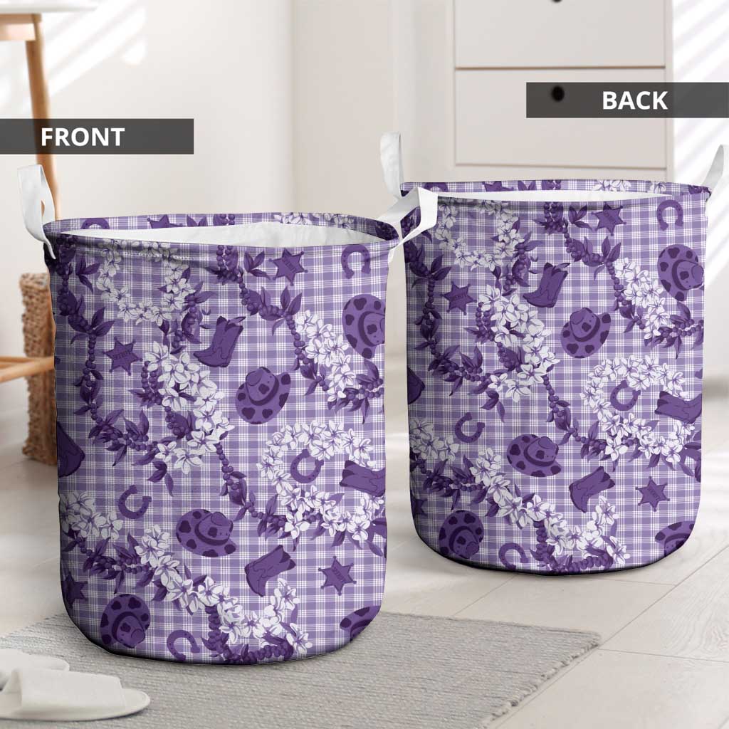Mokihana Maile Ilima Leis Paniolo Palaka Laundry Basket Hawaiian Poni Spirit LT9 - Polynesian Pride