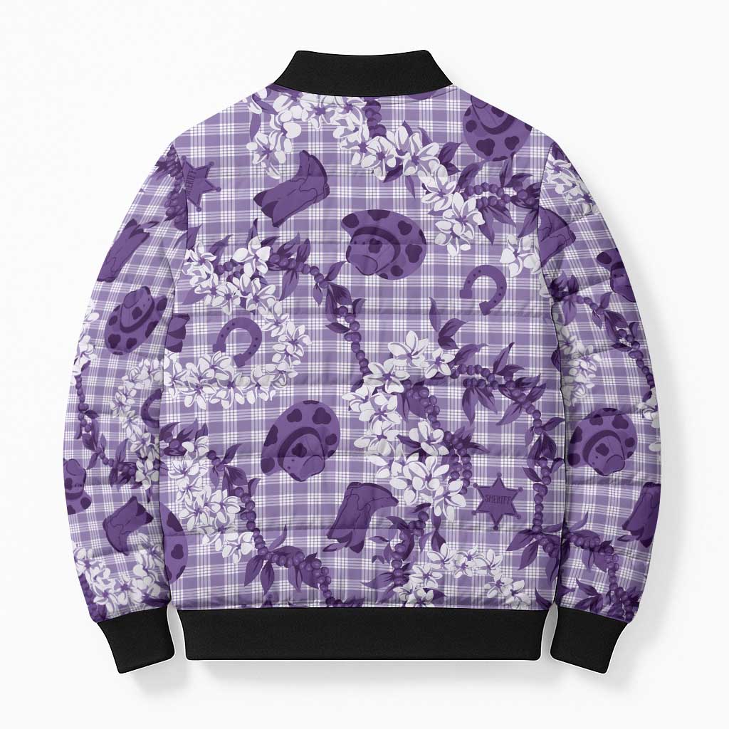 Mokihana Maile Ilima Leis Paniolo Palaka Bomber Puffer Jacket Hawaiian Poni Spirit - Polynesian Pride