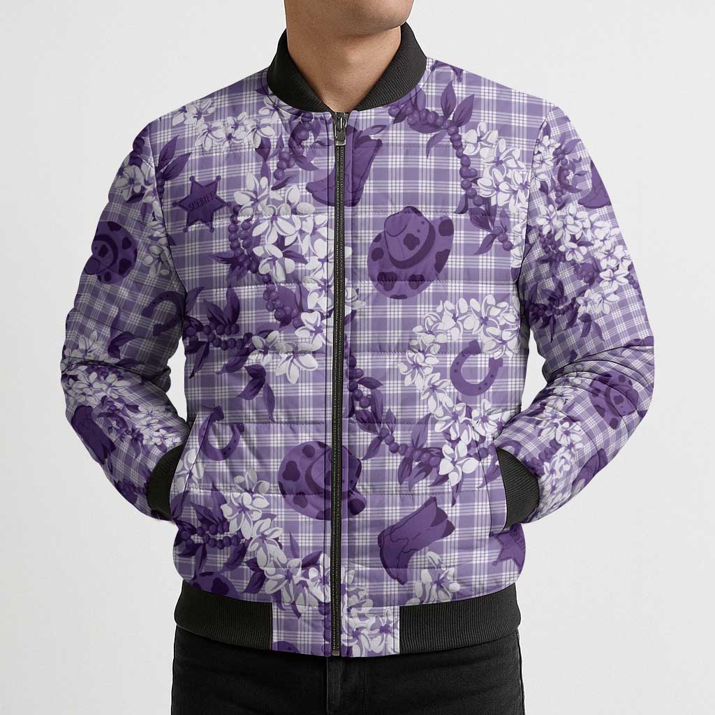 Mokihana Maile Ilima Leis Paniolo Palaka Bomber Puffer Jacket Hawaiian Poni Spirit - Polynesian Pride