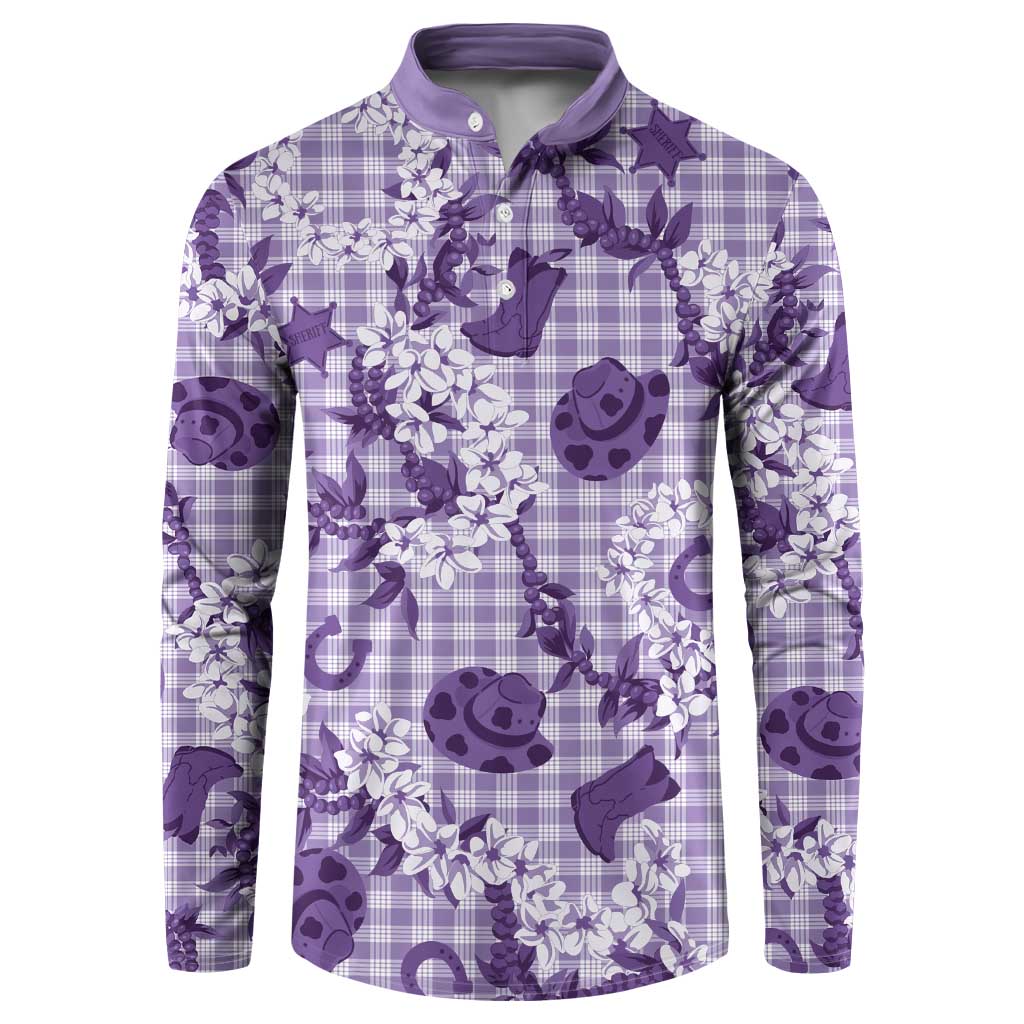 Mokihana Maile Ilima Leis Paniolo Palaka Button Sweatshirt Hawaiian Poni Spirit - Polynesian Pride