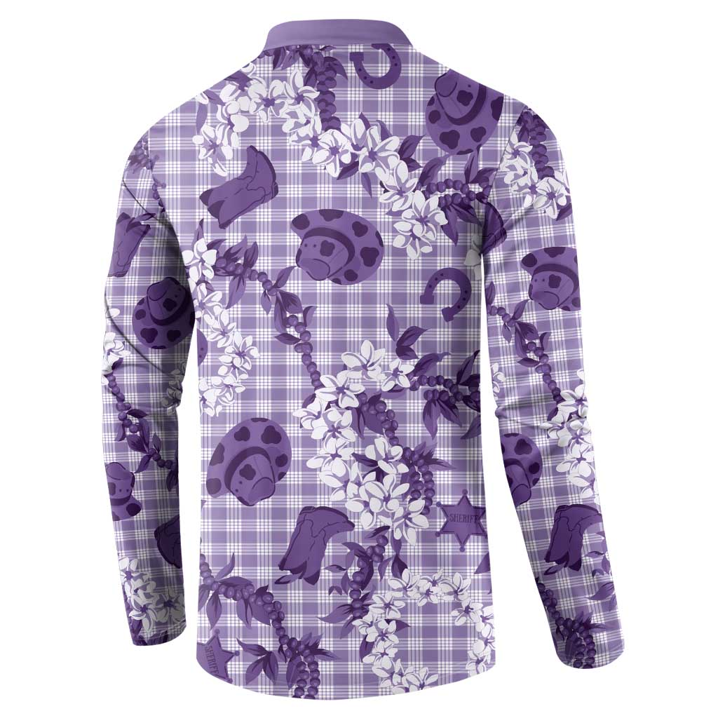 Mokihana Maile Ilima Leis Paniolo Palaka Button Sweatshirt Hawaiian Poni Spirit - Polynesian Pride