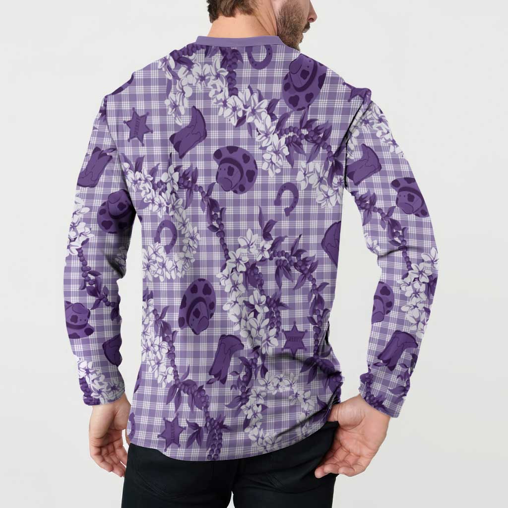 Mokihana Maile Ilima Leis Paniolo Palaka Button Sweatshirt Hawaiian Poni Spirit - Polynesian Pride