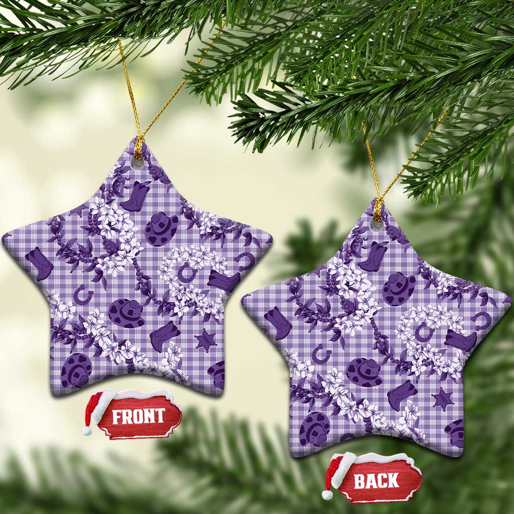 Mokihana Maile Ilima Leis Paniolo Palaka Ceramic Ornament Hawaiian Poni Spirit - Polynesian Pride