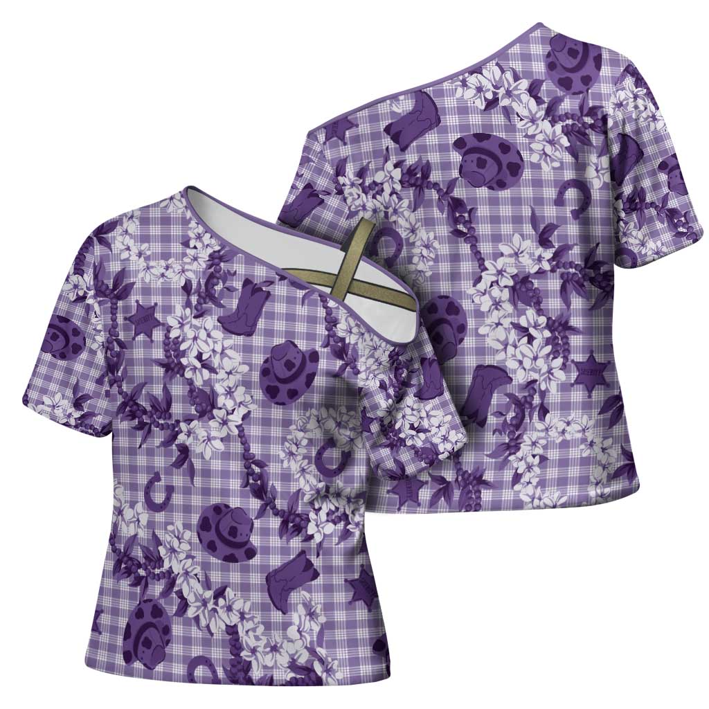 Mokihana Maile Ilima Leis Paniolo Palaka Cross Shoulder Shirt Hawaiian Poni Spirit - Polynesian Pride