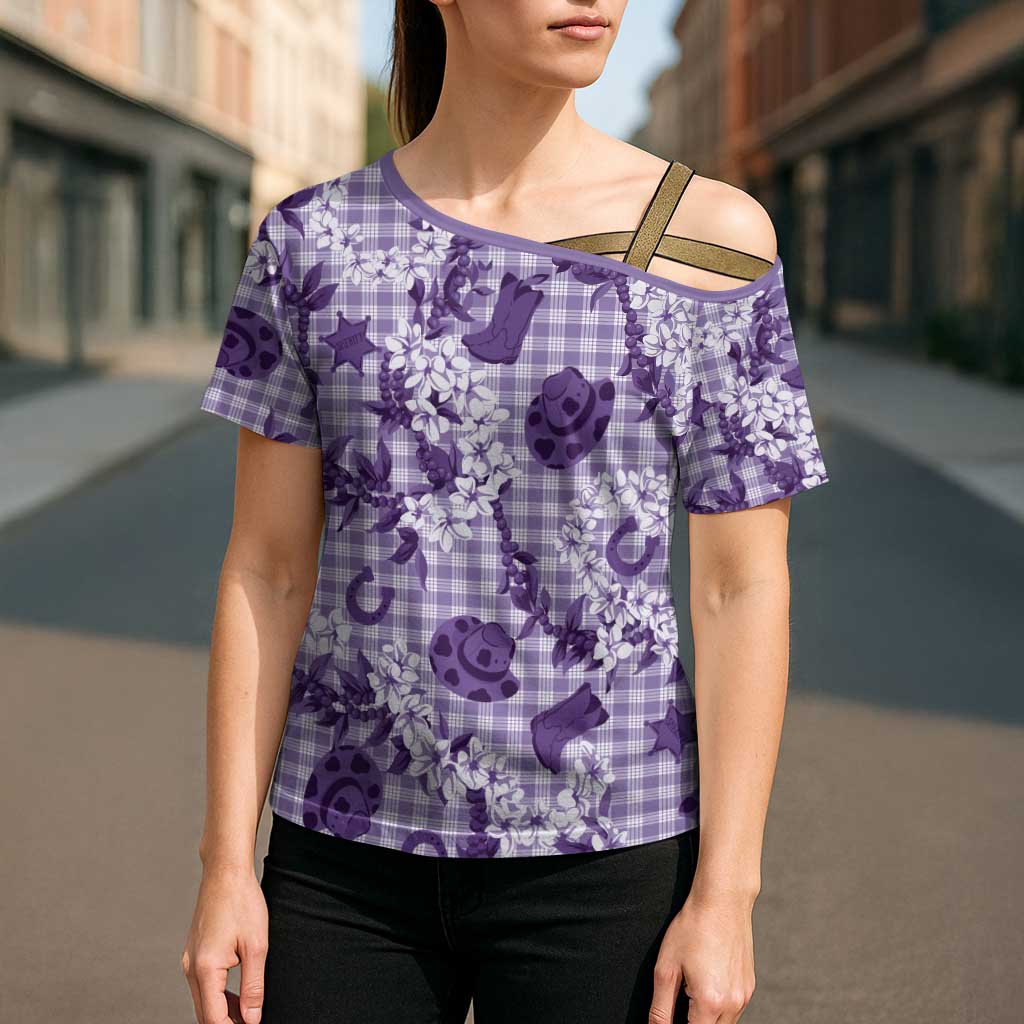 Mokihana Maile Ilima Leis Paniolo Palaka Cross Shoulder Shirt Hawaiian Poni Spirit - Polynesian Pride