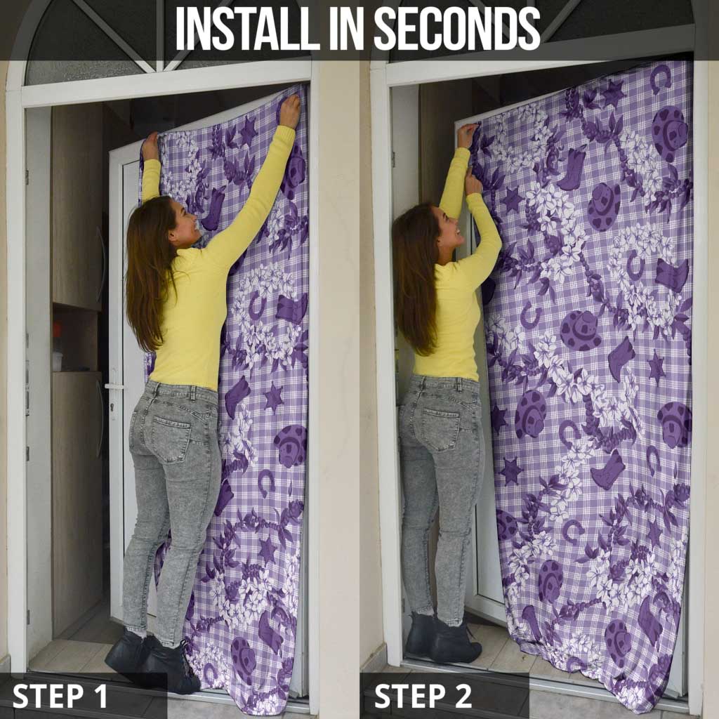 Mokihana Maile Ilima Leis Paniolo Palaka Door Cover Hawaiian Poni Spirit - Polynesian Pride