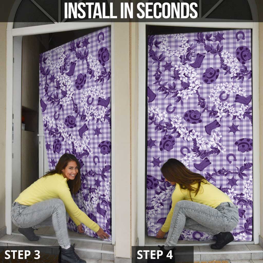 Mokihana Maile Ilima Leis Paniolo Palaka Door Cover Hawaiian Poni Spirit - Polynesian Pride