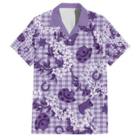 Mokihana Maile Ilima Leis Paniolo Palaka Family Matching Off Shoulder Maxi Dress and Hawaiian Shirt Hawaiian Poni Spirit - Polynesian Pride