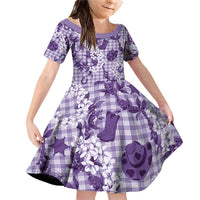 Mokihana Maile Ilima Leis Paniolo Palaka Family Matching Off Shoulder Short Dress and Hawaiian Shirt Hawaiian Poni Spirit - Polynesian Pride