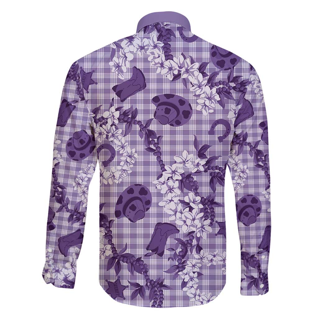 Mokihana Maile Ilima Leis Paniolo Palaka Family Matching Off Shoulder Short Dress and Hawaiian Shirt Hawaiian Poni Spirit - Polynesian Pride